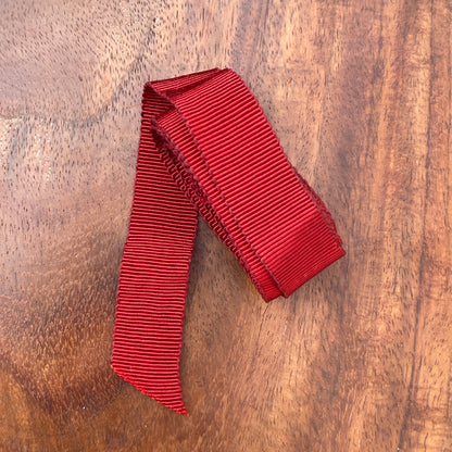 Unreleased: Vintage Deep Red Petersham Grosgrain Ribbon