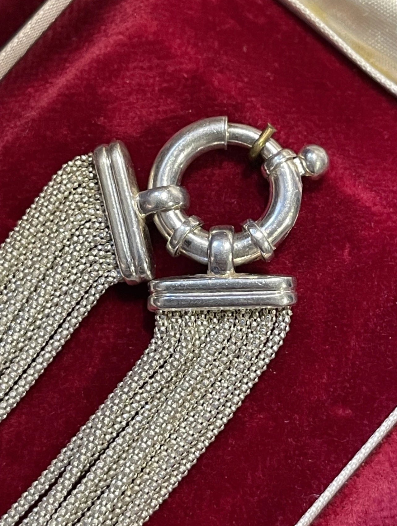 Italian Sterling Silver MILOR Multi 10 Strand Chain Bracelet 925