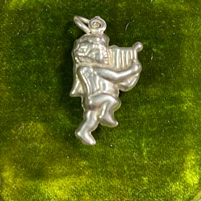 Vintage Sterling Silver Puffy Cherub Loot Charm