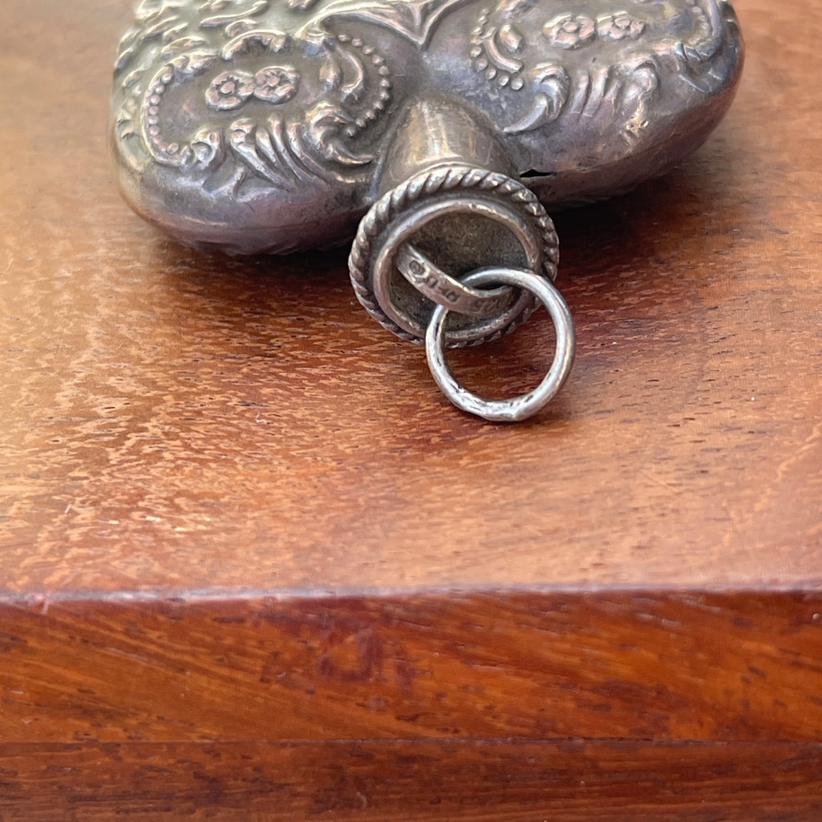 Unreleased: Vintage Sterling Silver Heart Perfume Bottle Pendant large 55mm