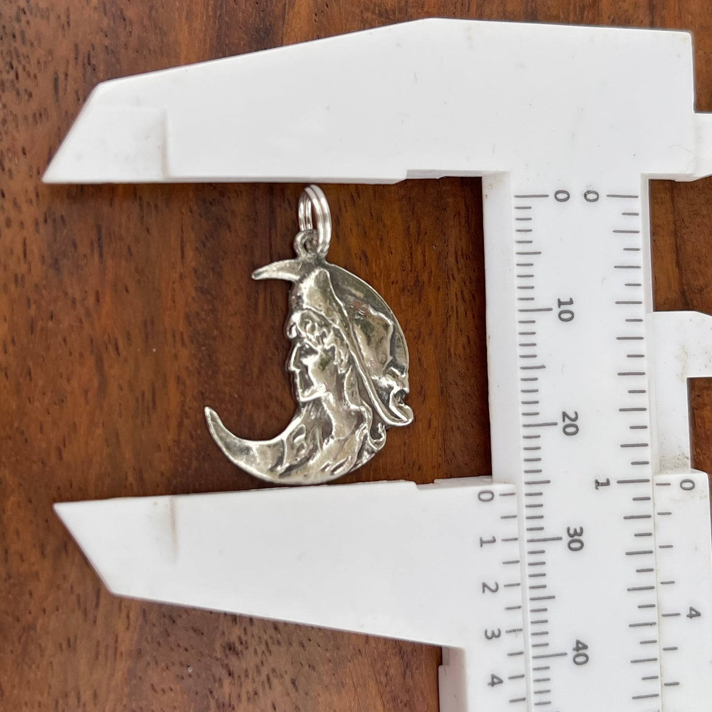 Vintage Sterling Silver Maiden In The Moon Charm