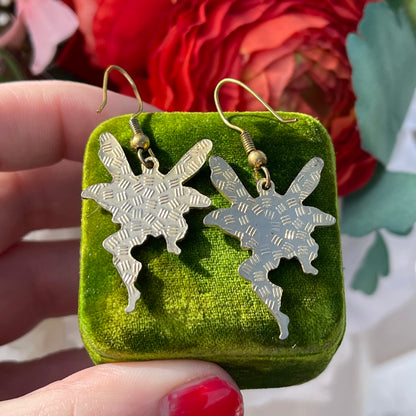 Vintage Cloisonné Enamel Red Gold Fairy Earrings