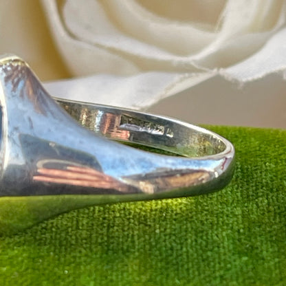 Vintage Sterling Silver Signet Ring Hematite Centurion Antique Inspired 1986 R 1