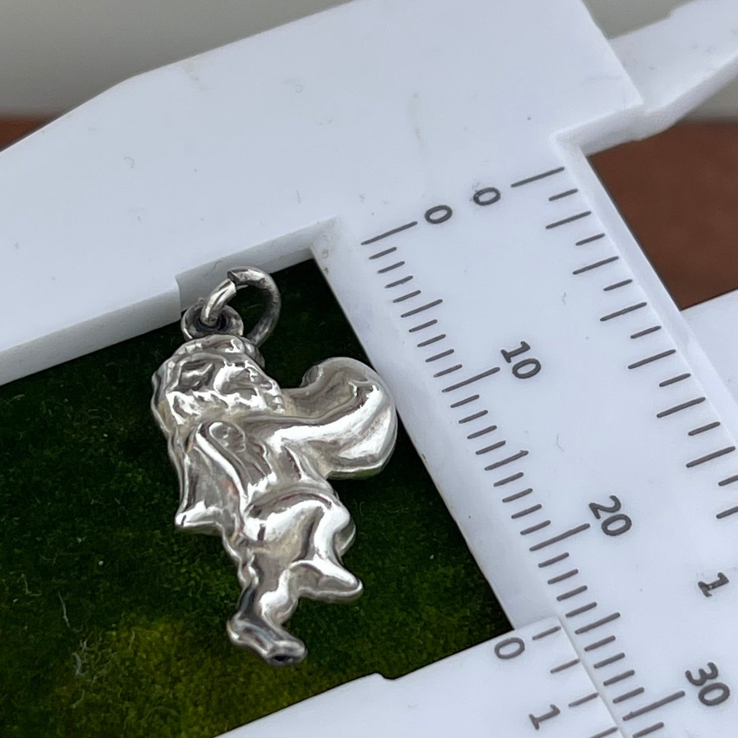 Vintage Sterling Silver Puffy Cherub Heart Charm
