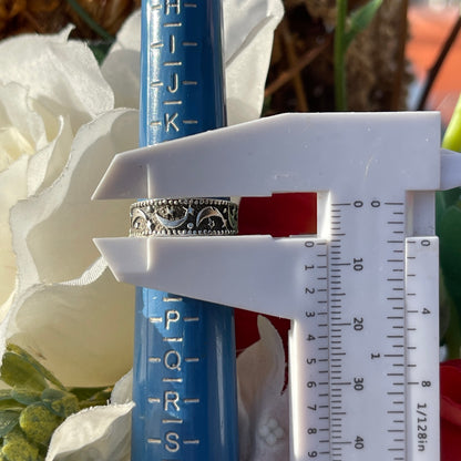 Vintage Sterling Silver Celestial Moon & Stars Ring L