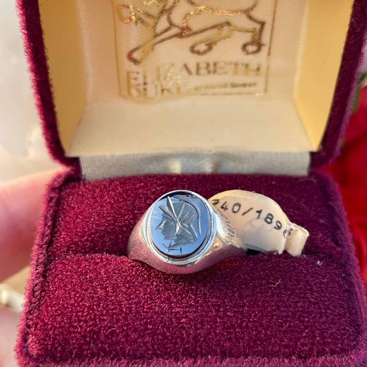 Vintage Sterling Silver Signet Ring Hematite Centurion Antique Inspired 1986 R 1