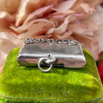 Antique Edwardian 1905 Sterling Silver Stamp Holder Envelope Pendant Charm