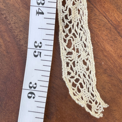 Unreleased: Vintage Midcentury Cream Cotton Diamond Lattice Lace