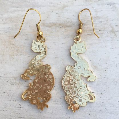 Vintage cloisonné mystical dragon earrings