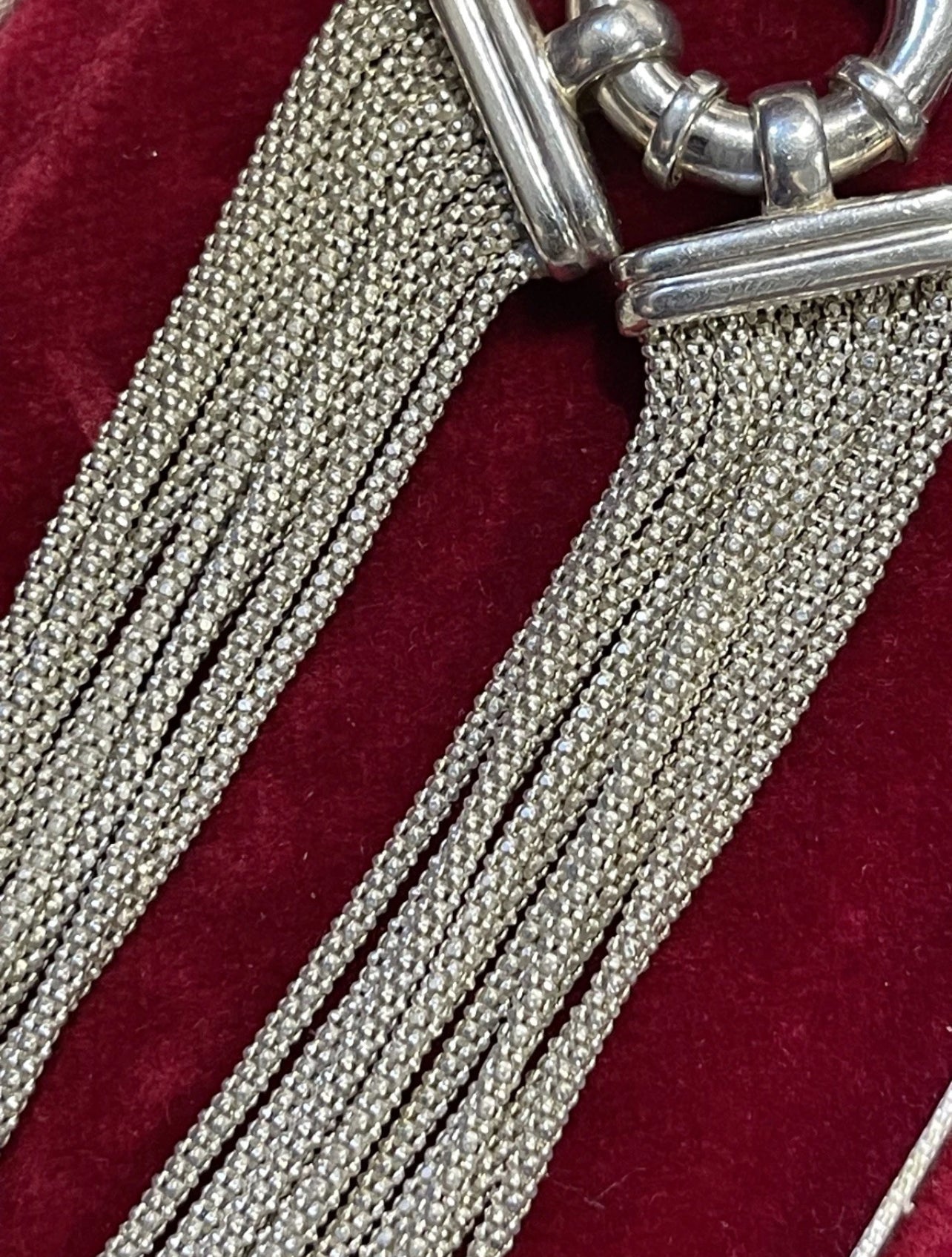 Italian Sterling Silver MILOR Multi 10 Strand Chain Bracelet 925
