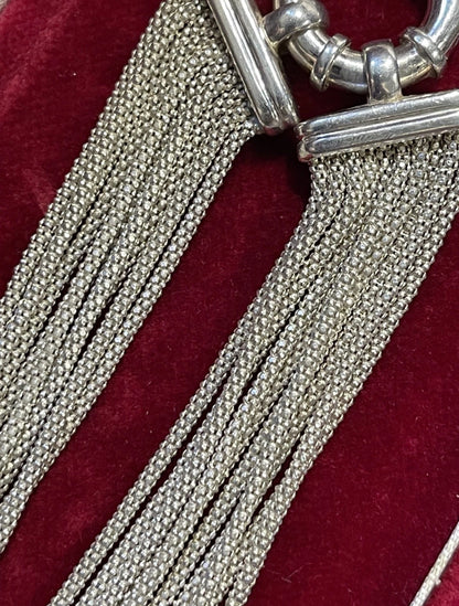 Italian Sterling Silver MILOR Multi 10 Strand Chain Bracelet 925