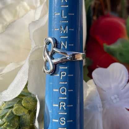 Vintage Sterling Silver Interlocking Hearts Chunky Ring O