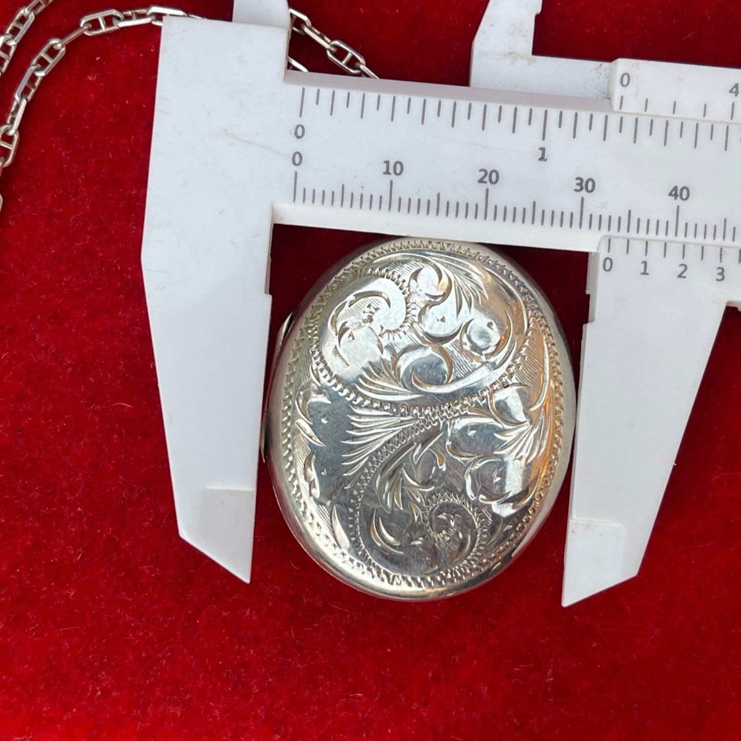 Vintage Sterling Silver Large Filigree Locket 1983