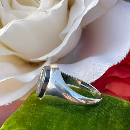 Vintage Sterling Silver Signet Ring Hematite Centurion Antique Inspired 1986 R 1