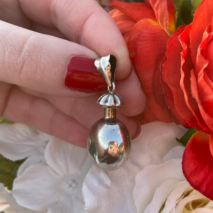 Silver Antique Revival Perfume Bottle Pendant