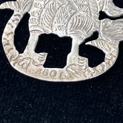 Vintage Sterling Silver Siam Dancer Dropper Earrings