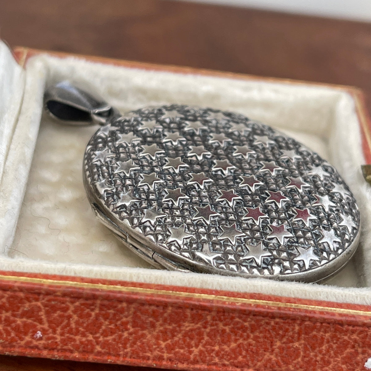 Unreleased: Antique Victorian Ghost Niello Star Locket Pendant