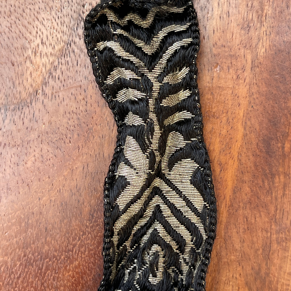 Antique Black & Gold Metallic Brocade Ribbon