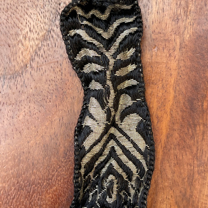Antique Black & Gold Metallic Brocade Ribbon