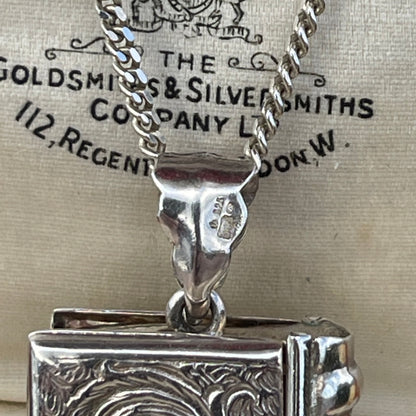 Vintage Sterling Silver Bound Book Locket 15g