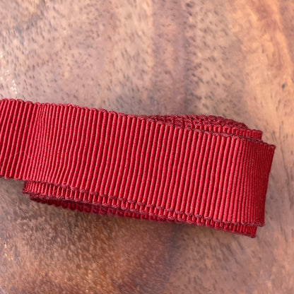 Unreleased: Vintage Deep Red Petersham Grosgrain Ribbon