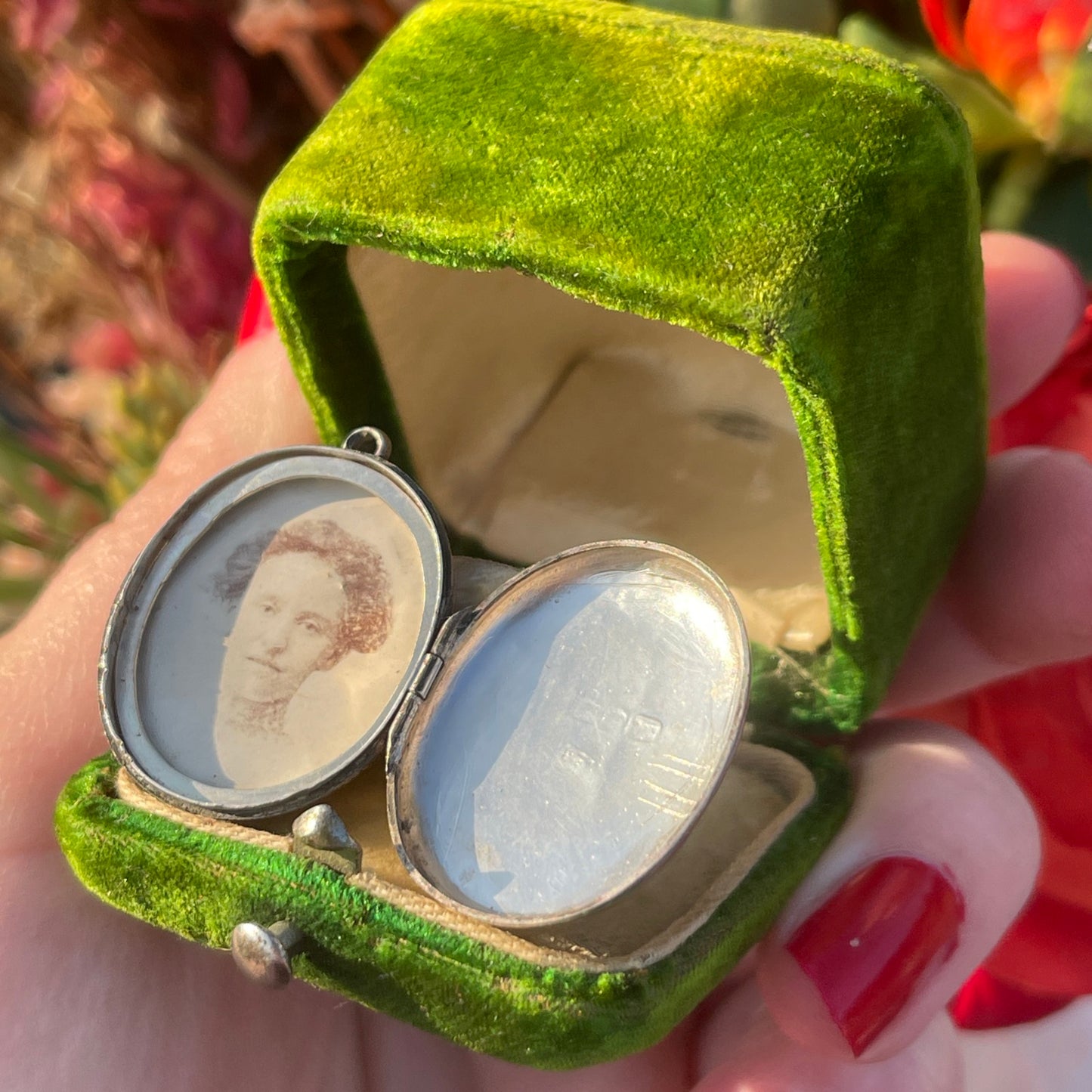 Antique Victorian Sterling Silver Buckle Locket Eternity Pendant 1889