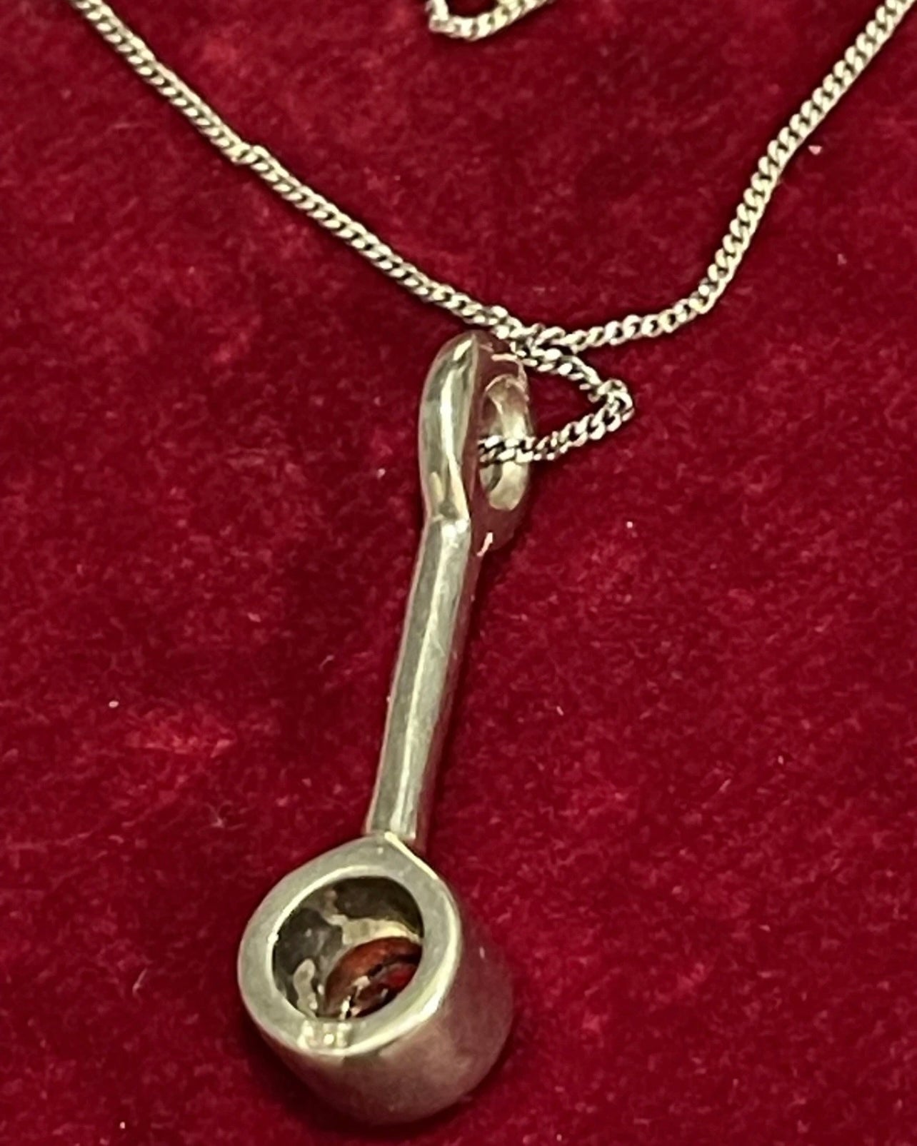Vintage Sterling Silver Garnet Necklace Earrings Set