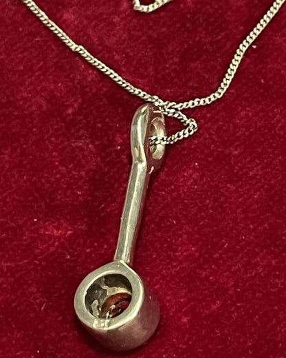 Vintage Sterling Silver Garnet Necklace Earrings Set