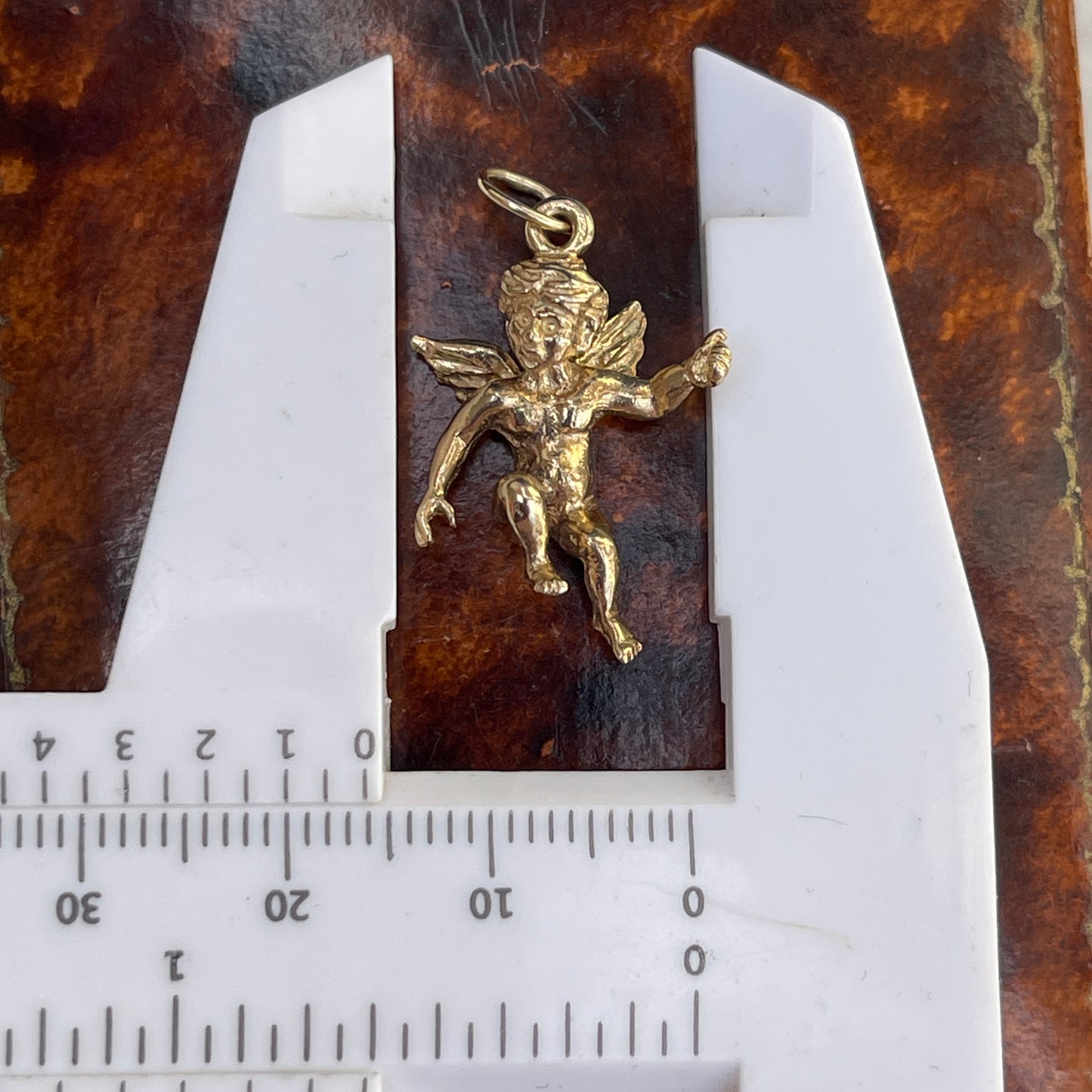 Vintage 9ct Gold Cupid Angel Cherub Pendant Charm Solid Yellow 3.2g