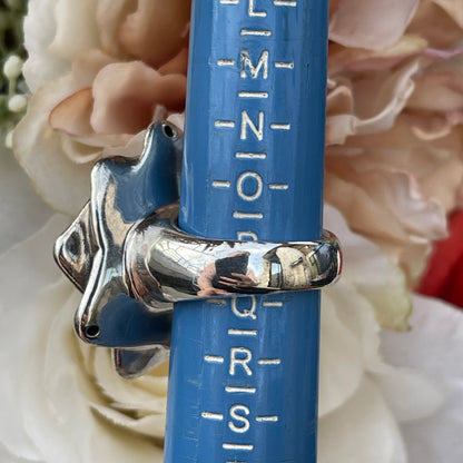 Unreleased: Sterling Silver XL Rose Flower Ring P-Q