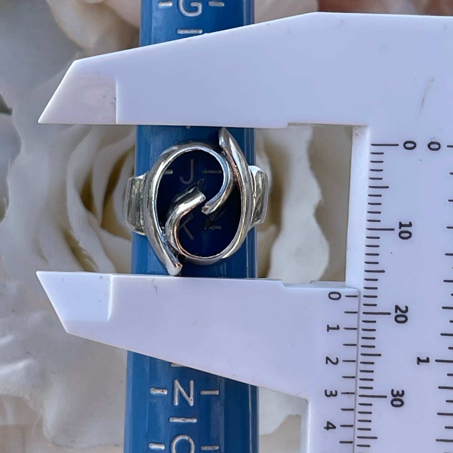 Vintage Sterling Silver Modernist wave abstract Ring 1974 K 4.7g