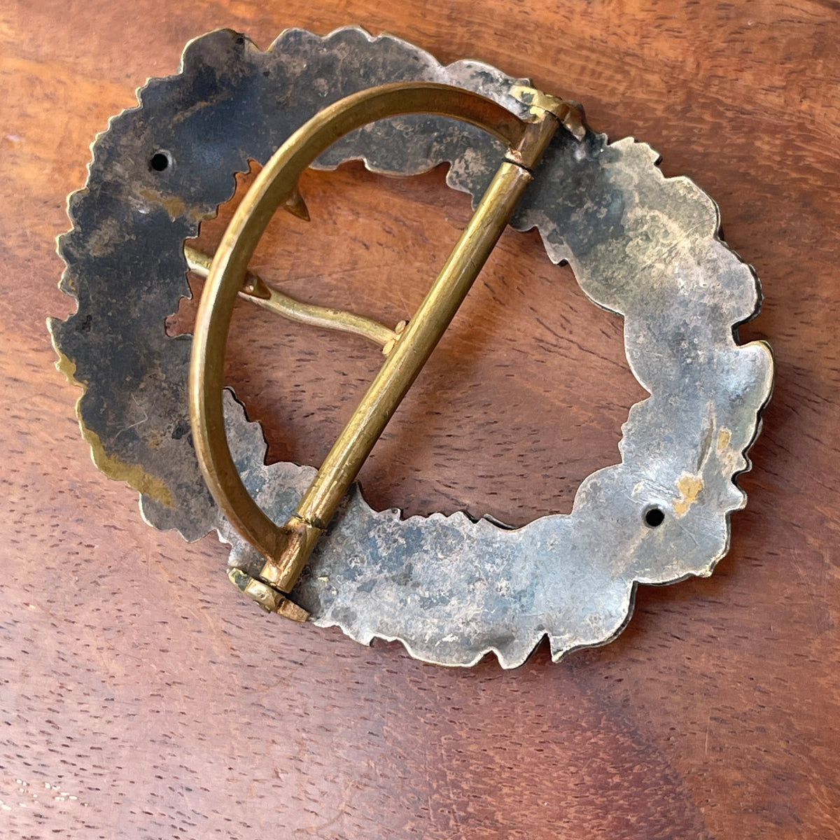 Unreleased: Antique Art Nouveau Aged Brass Floral Buckle