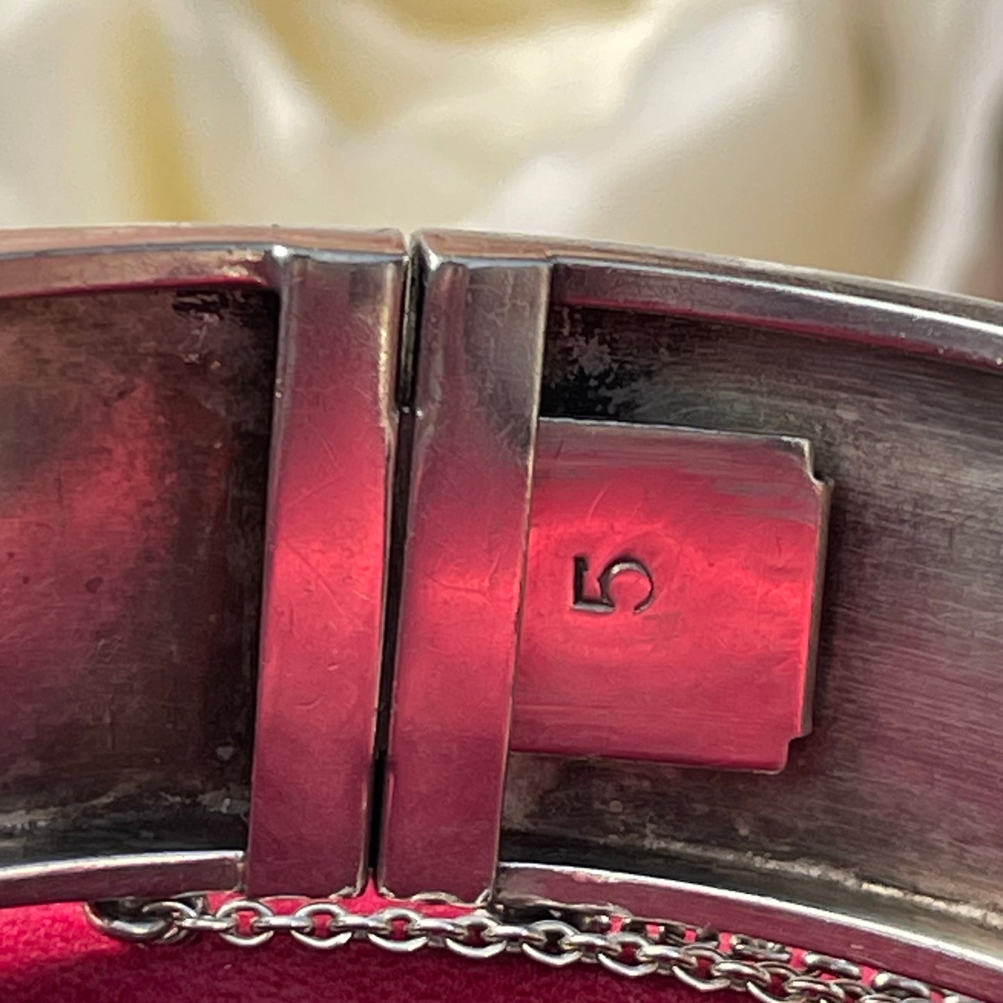 Vintage Sterling Silver Filigree Bracelet Bangle Cuff Thick Hallmarked 1953 27g