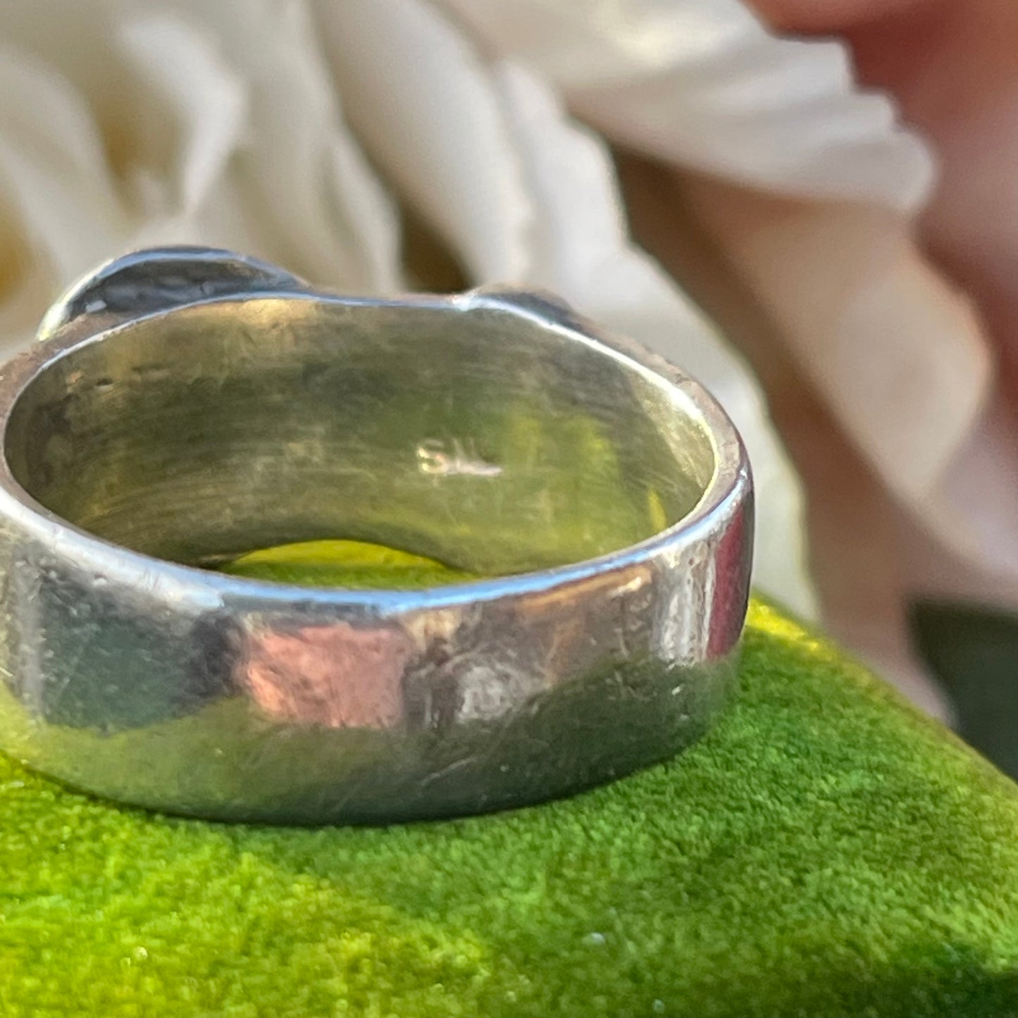 Antique Sterling Silver Victorian Buckle Ring SIL UK S Heavy 7g