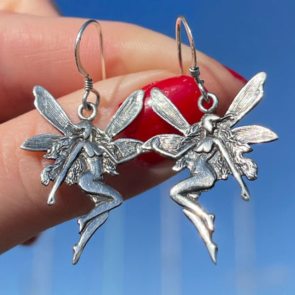 Vintage Silver Ethereal Fairy Earrings