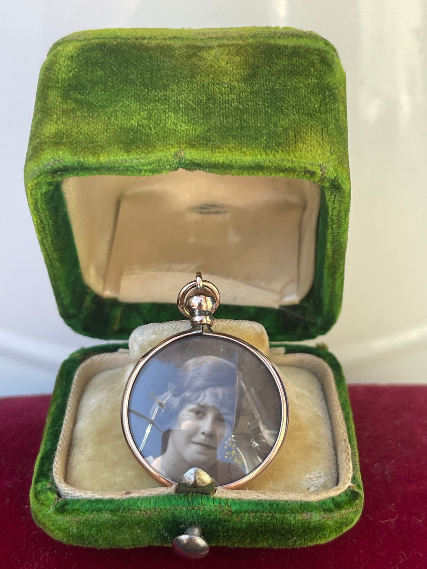 Antique 9ct Gold Glass Locket Double Sided Edwardian 1905 2.8g