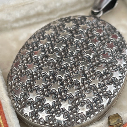 Unreleased: Antique Victorian Ghost Niello Star Locket Pendant