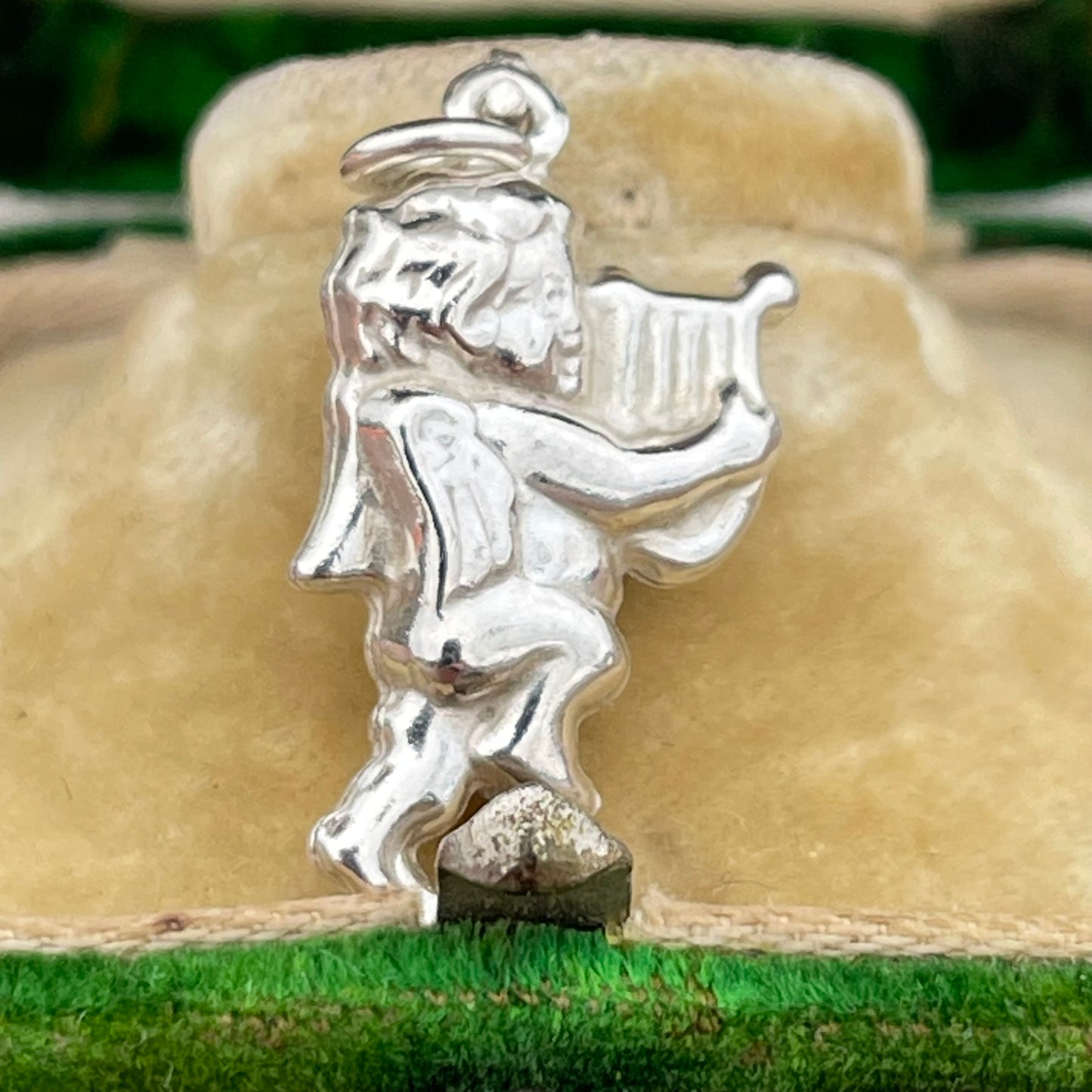 Vintage Sterling Silver Puffy Cherub Loot Charm