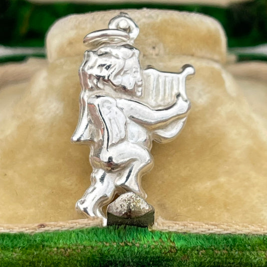 Vintage Sterling Silver Puffy Cherub Loot Charm