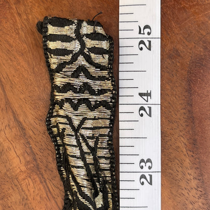 Antique Black & Gold Metallic Brocade Ribbon