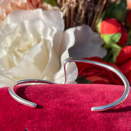 Sterling Silver Modernist Wave Bracelet Bangle cuff 925 Hallmarked TG 11g