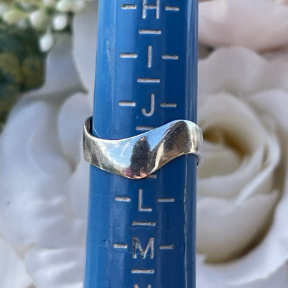 Vintage Sterling Silver Modernist wave abstract Ring 1974 K 4.7g