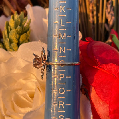 Vintage Silver Filigree Flower Daffodil ring O