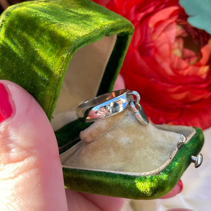 Sterling Silver Chunky Heart Charm Ring O