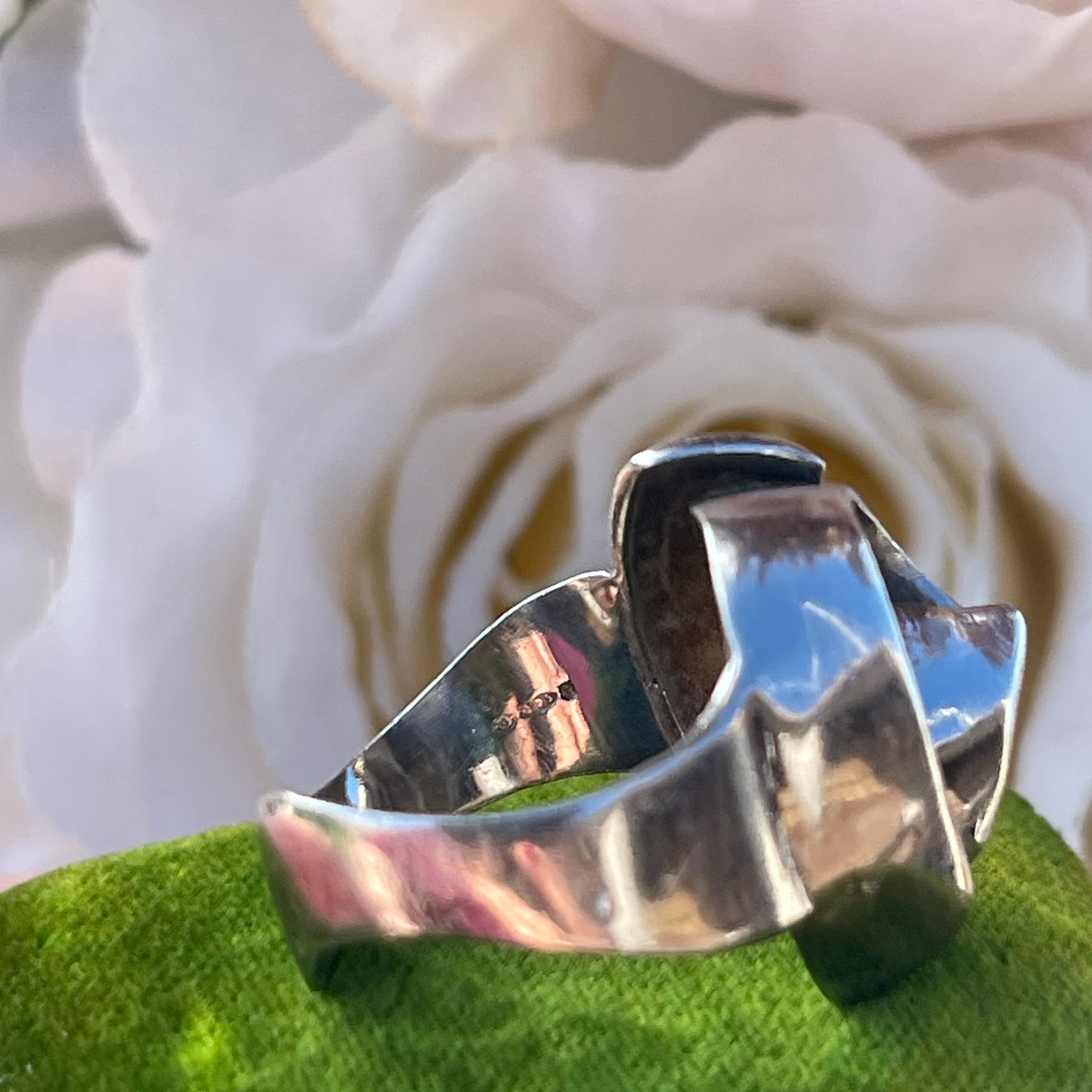 Vintage Sterling Silver Modernist wave abstract Ring 1974 K 4.7g