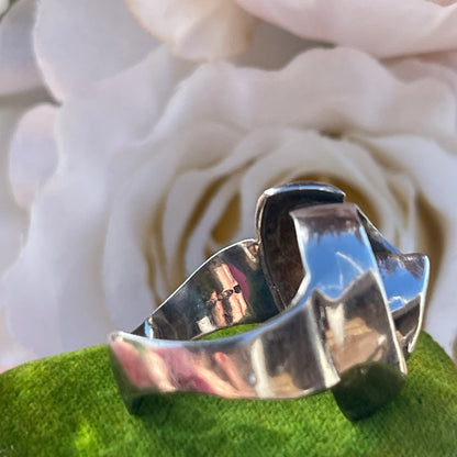 Vintage Sterling Silver Modernist wave abstract Ring 1974 K 4.7g
