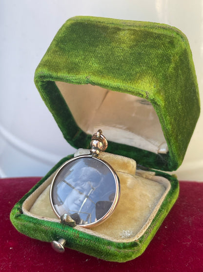 Antique 9ct Gold Glass Locket Double Sided Edwardian 1905 2.8g