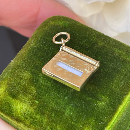 Vintage 9ct Gold Envelope Charm Pendant Letter RARE Antique Revival 3g