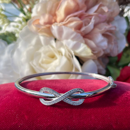 Sterling Silver Infinity DiamonFlash Warren James Bangle Bracelet RRP £179