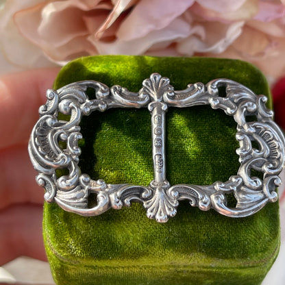 Antique Victorian Sterling Silver Buckle for Choker 1899